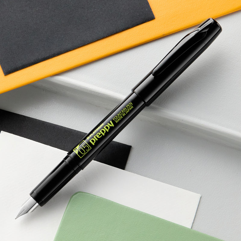 Platinum Preppy Fountain Pen - Black Edition/Yellow (Limited Edition)
