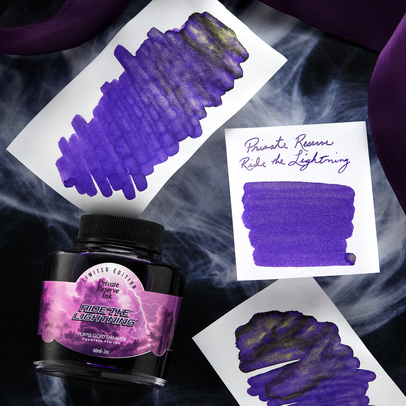 Private Reserve Ride the Lightning - Ink Sample - The Goulet Pen Company