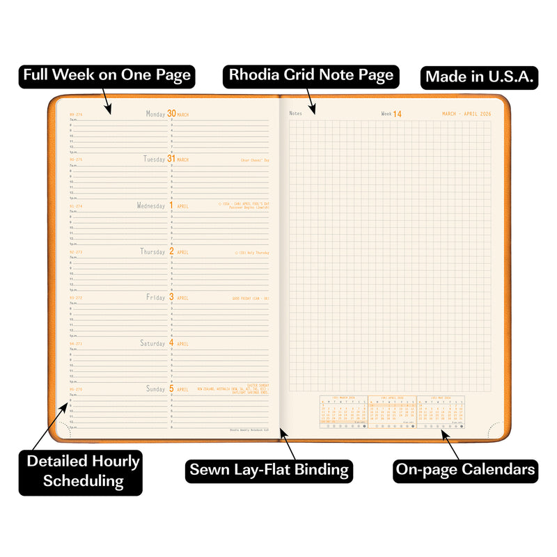 Rhodia 2027 Weekly Planner - Black
