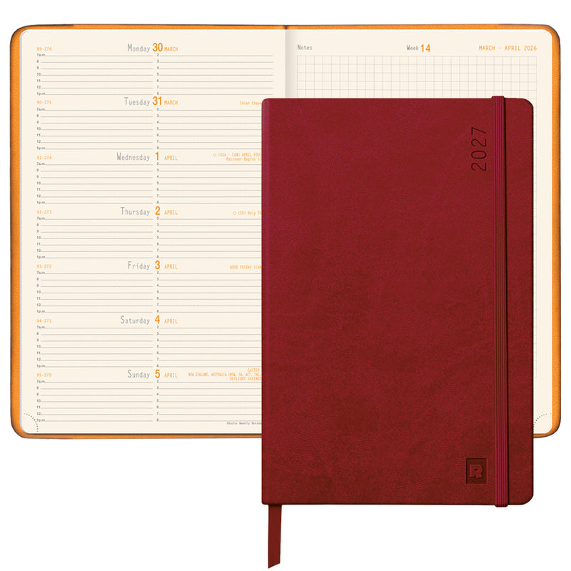 Rhodia 2027 Weekly Planner - Burgundy