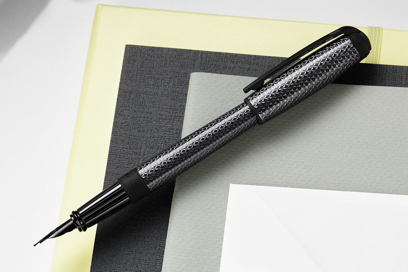 S.T. Dupont Line D Large Fountain Pen - Firehead Guilloche Graphite ...