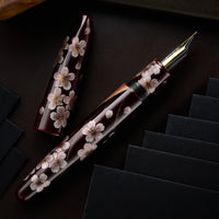 TACCIA Empress Maki-e Fountain Pen - Aka Fuji and Sakura Chinkin Benizakura (Limited Edition)