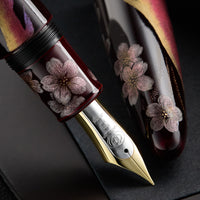 TACCIA Empress Maki-e Fountain Pen - Aka Fuji and Sakura Chinkin Benizakura (Limited Edition)