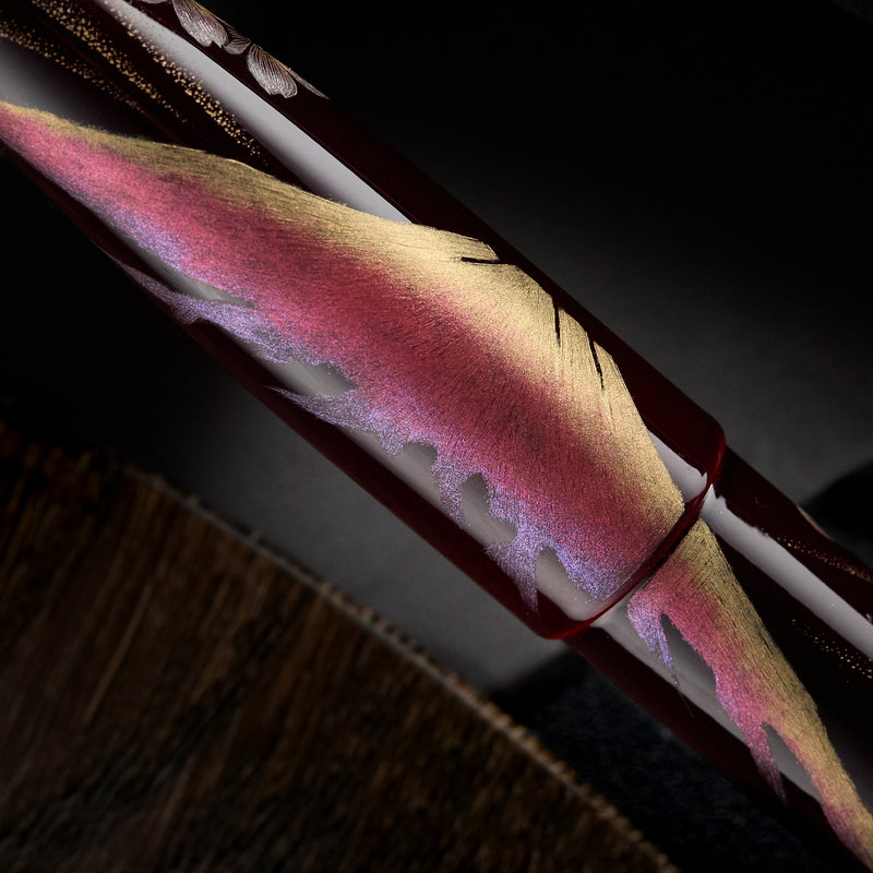 TACCIA Empress Maki-e Fountain Pen - Aka Fuji and Sakura Chinkin Benizakura (Limited Edition)