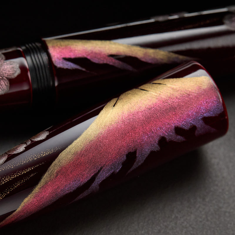 TACCIA Empress Maki-e Fountain Pen - Aka Fuji and Sakura Chinkin Benizakura (Limited Edition)