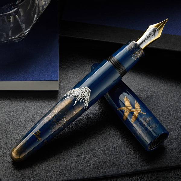 TACCIA Empress Ao Fuji and Sakura Chinkin Benizakura Fountain Pen