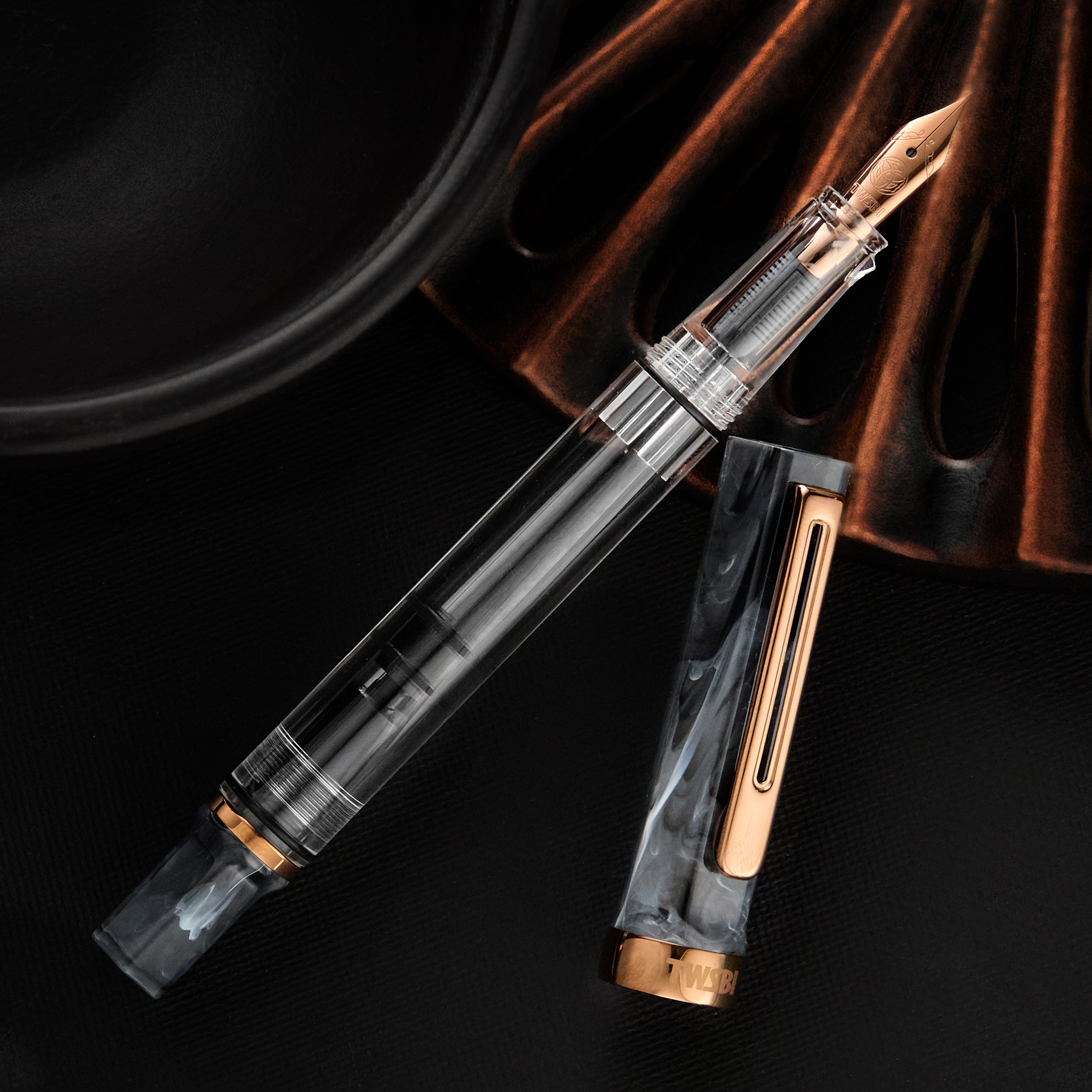 TWSBI ECO Fountain Pen - Black Marble w/ Bronze Trim - The Goulet