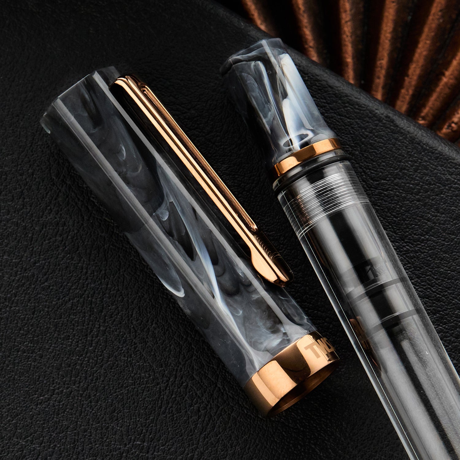 TWSBI ECO Fountain Pen - Black Marble w/ Bronze Trim - The Goulet