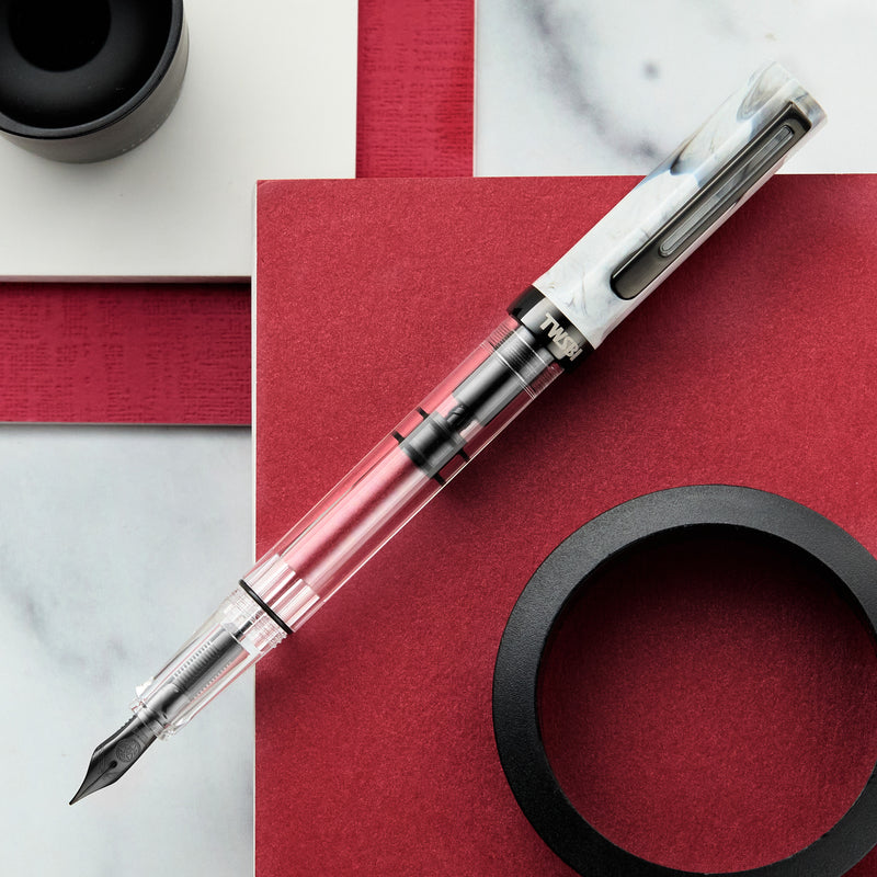 TWSBI ECO Fountain Pen - Carrara w/ Onyx Trim