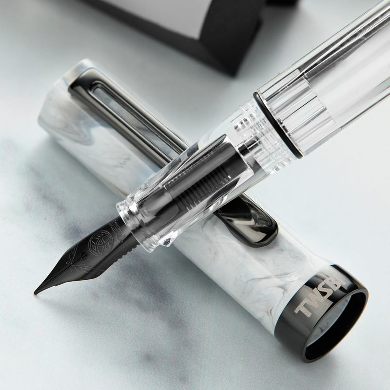 TWSBI ECO Fountain Pen - Carrara w/ Onyx Trim