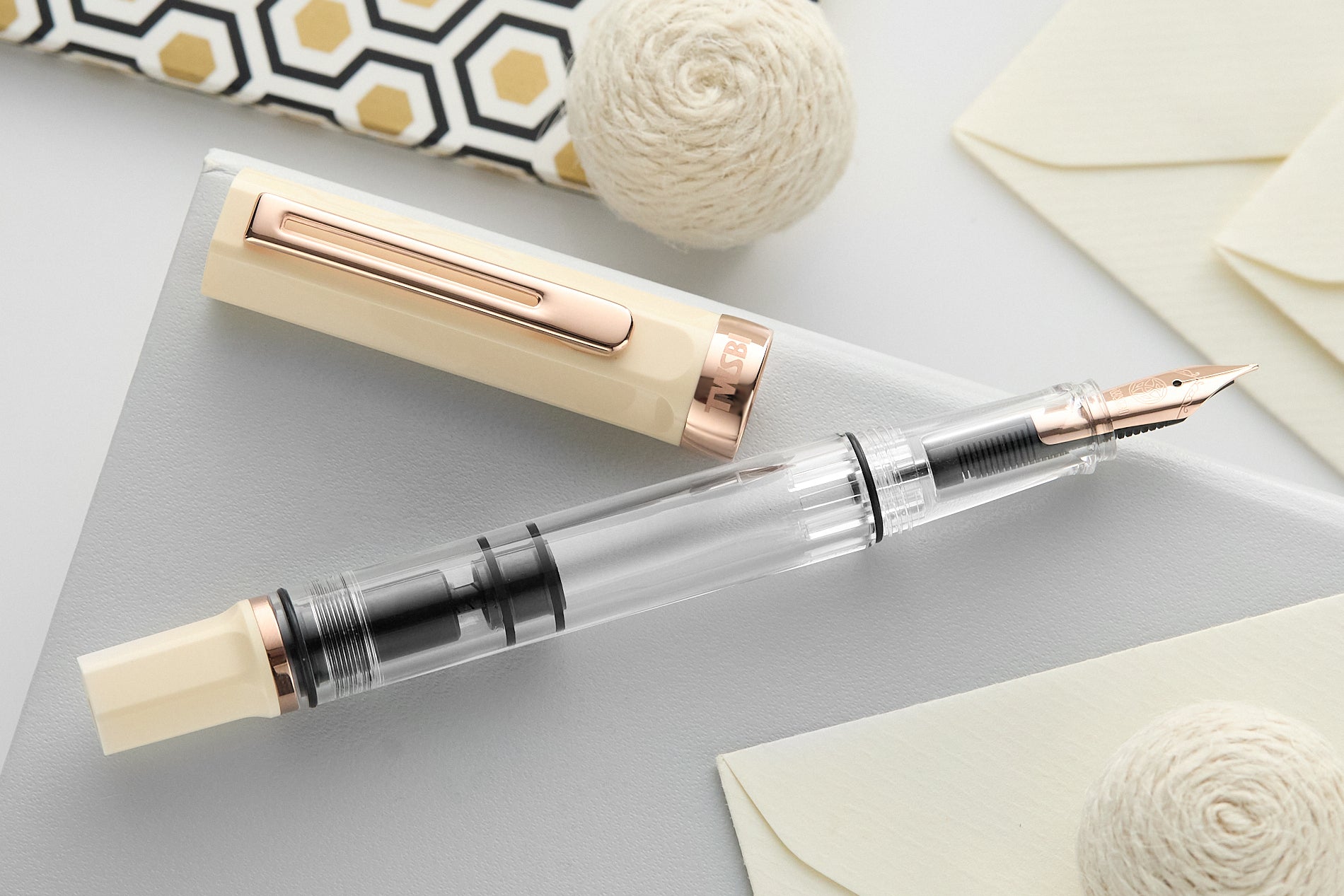 TWSBI Eco Fountain Pen - White Rose Gold Fine