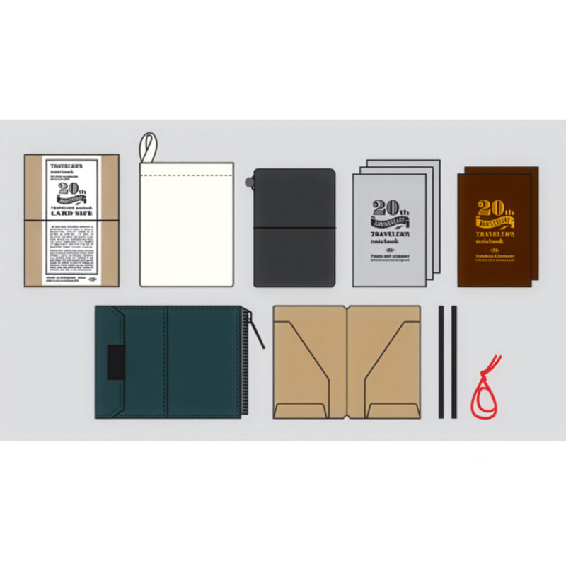 Traveler's Notebook - 20th Anniversary Card Size Set Black (Special Edition)