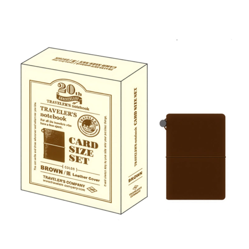 Traveler's Notebook - 20th Anniversary Card Size Set Brown (Special Edition)