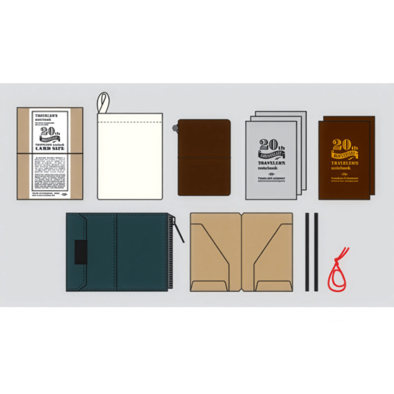 Traveler's Notebook - 20th Anniversary Card Size Set Brown (Special Edition)