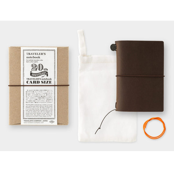 Traveler's Notebook - 20th Anniversary Card Size Set Brown (Special Edition)