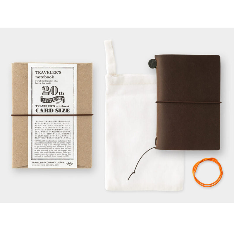 Traveler's Notebook - 20th Anniversary Card Size Set Brown (Special Edition)