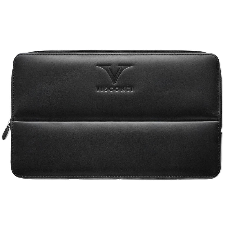 Visconti Leather 12 Pen Case - Black