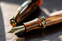 Visconti Medici Fountain Pen - Briarwood / Yellow Gold