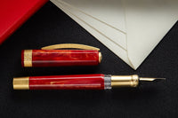 (Bottom Shelf) Visconti Opera Gold Fountain Pen - Red