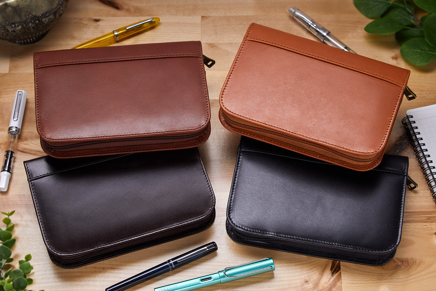 Aston Leather Zippered 20 Pen Case