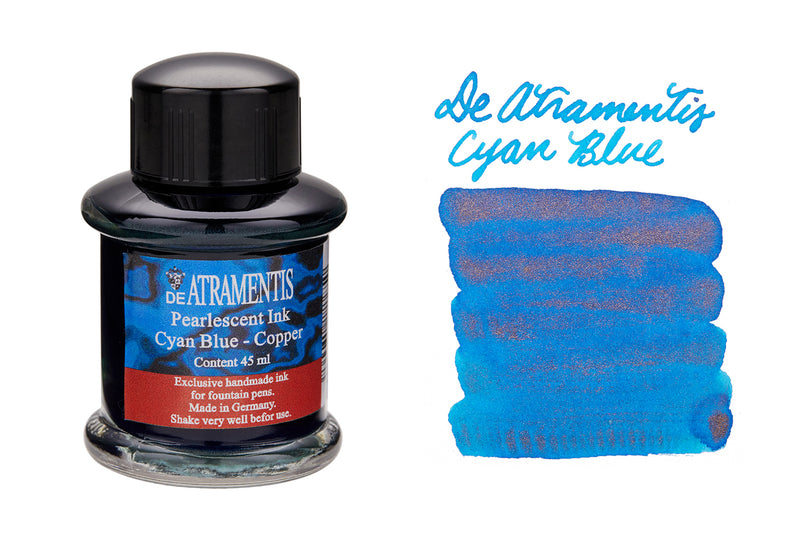 De Atramentis Pearlescent Cyan Blue-Copper - 45ml Bottled Ink