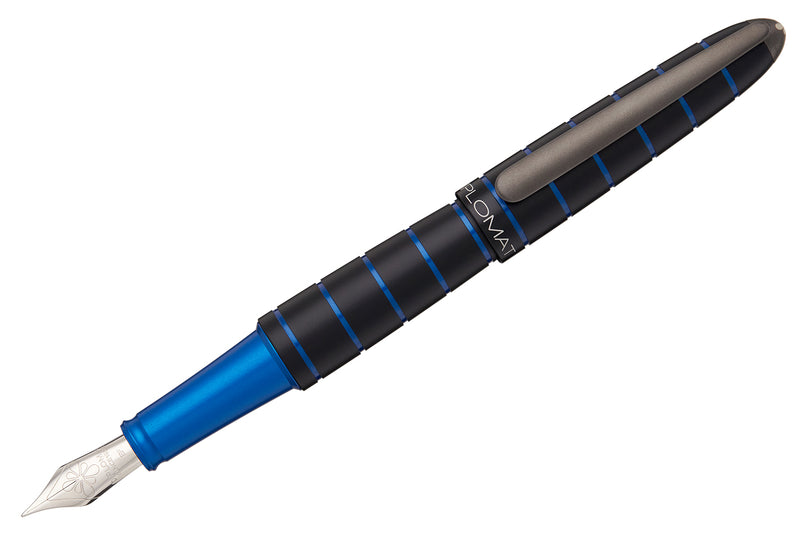 Diplomat Elox Fountain Pen - Ring Black/Blue