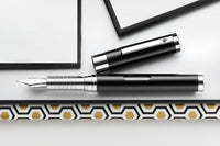 Diplomat Nexus Fountain Pen - Black/Silver