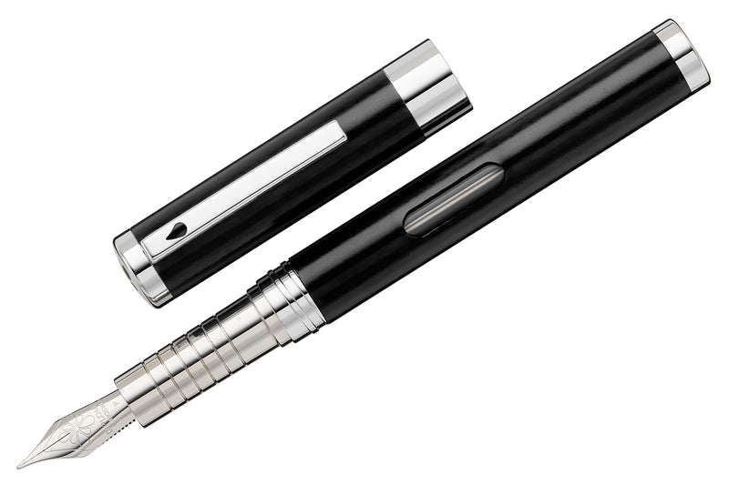 Diplomat Nexus Fountain Pen - Black/Silver