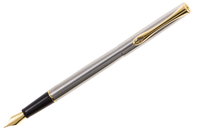 Diplomat Traveller Fountain Pen - Stainless Steel Gold