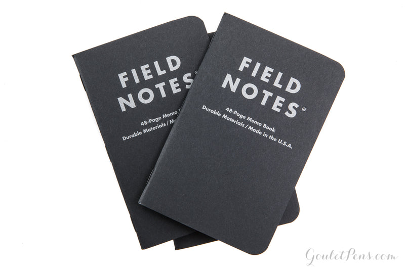 Field Notes Notebooks Pitch Black, DotGrid The Goulet Pen Company