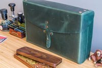 Galen Leather Writer's Medic Bag - Crazy Horse Forest Green