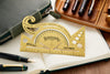 Galen Leather Brass Protractor and Combined Tool