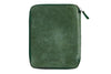 Galen Leather Zippered A5 Notebook Folio - Crazy Horse Forest Green