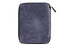Galen Leather Zippered A5 Notebook Folio - Crazy Horse Navy Blue