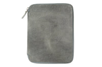 Galen Leather Zippered A5 Notebook Folio - Crazy Horse Smoky