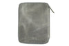 Galen Leather Zippered A5 Notebook Folio - Crazy Horse Smoky