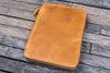 Galen Leather Zippered A5 Notebook Folio - Crazy Horse Honey Ochre