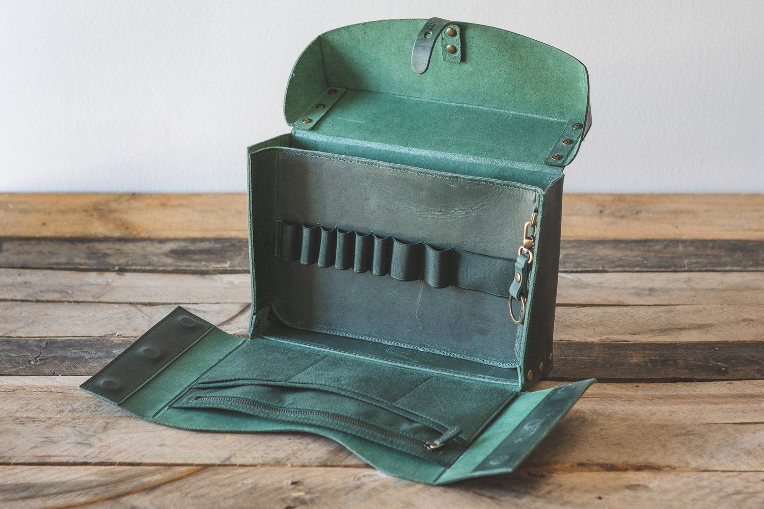 Handmade Green Leather Tote Bag - Galen Leather