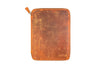 Galen Leather Zippered A5 Notebook Folio - Crazy Horse Brown
