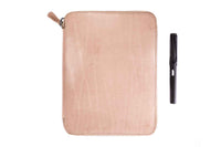 Galen Leather Zippered A5 Notebook Folio - Natural