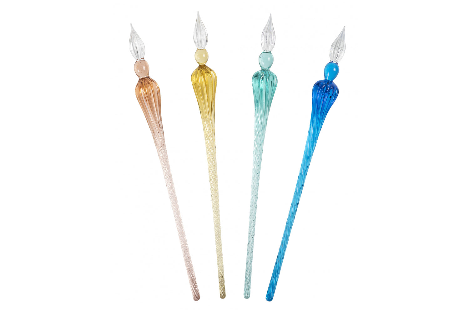 Gullor Jellyfish Glass Dip Pen Set - Borosilicate Signature Pen With Ink & Holder (Orange)
