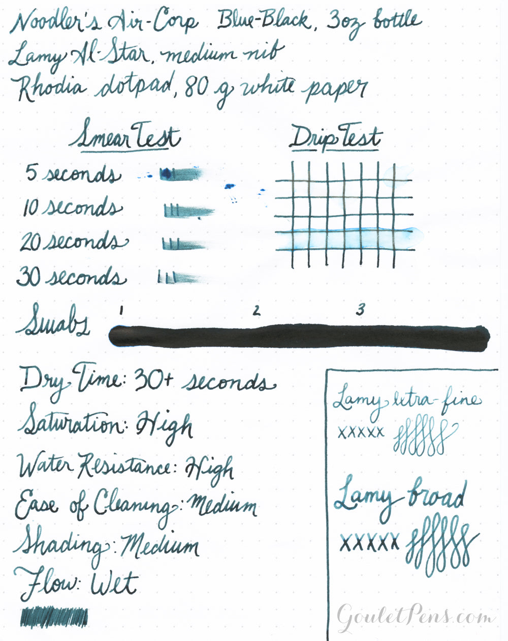 Noodler's Air-Corp Blue-Black 3oz Bottled Fountain Pen Ink The