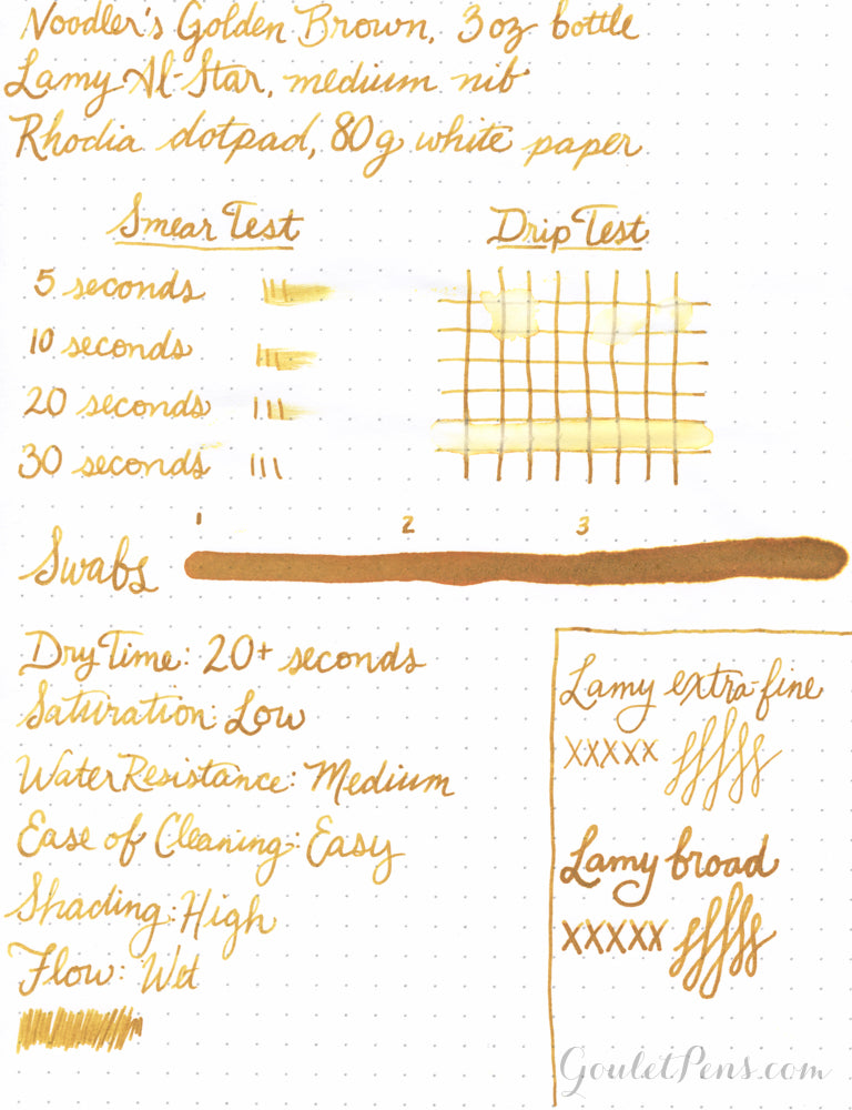 Noodler's Golden Brown: Ink Review - The Goulet Pen Company