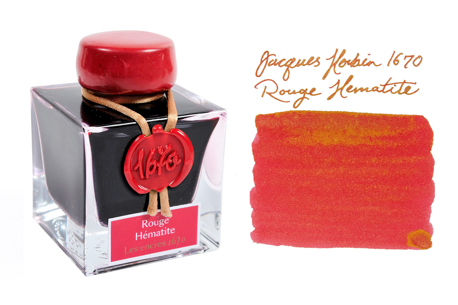 Jacques Herbin 1670 Rouge Hematite - 50ml Bottled Fountain Pen Ink