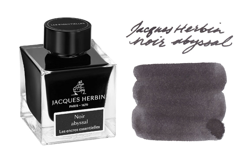 Jacques Herbin Noir Abyssal - 50ml Bottled Ink