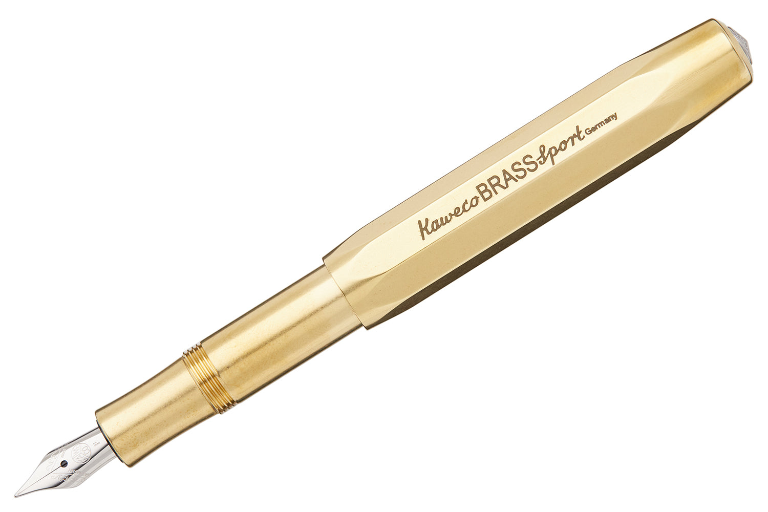  Kaweco BRASS SPORT Fountain Pen I Exclusive Brass Fountain Pen  for Ink Cartridges Including Retro Metal Box I Fountain Pen 13 cm I Nib: F  (Fine) : Office Products