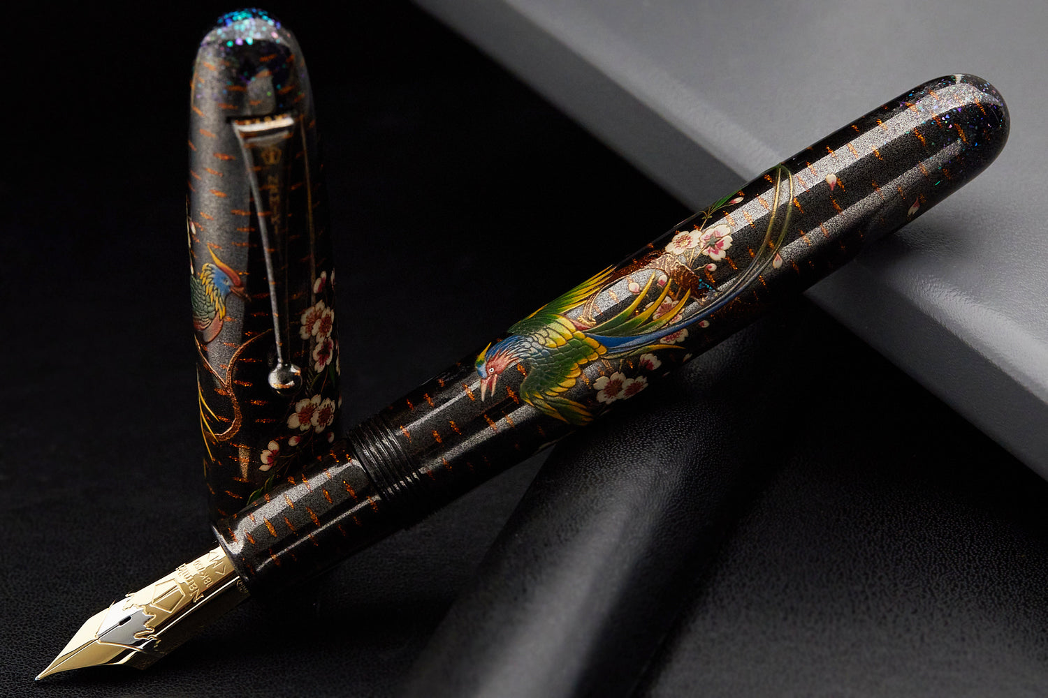 Namiki Emperor Rakucho Birds and Weeping Cherry Blossom Fountain Pen - Ảnh 2