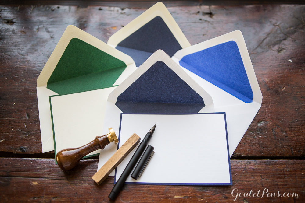 Original Crown Mill Bicolor Note Card Correspondence Set Cream