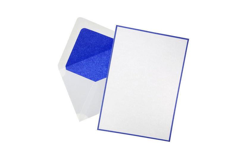 Original Crown Mill Bicolor A5 Correspondence Set - White/Royal Blue