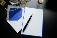 Original Crown Mill Bicolor A5 Correspondence Set - White/Royal Blue